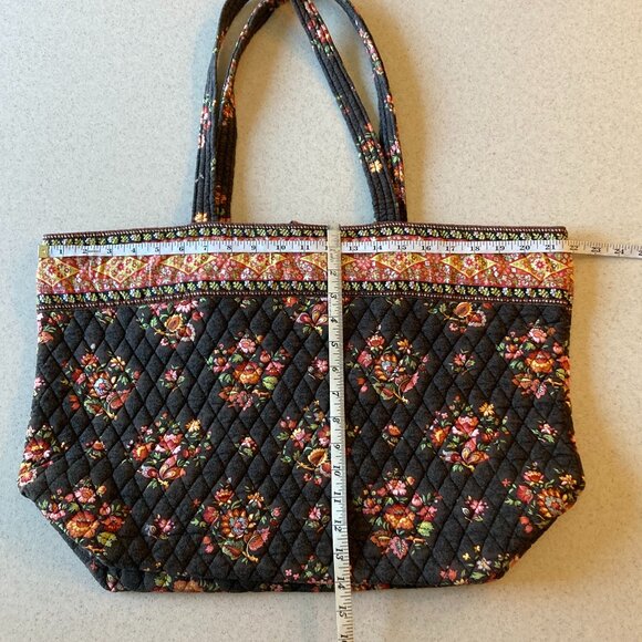 Vera Bradley Large Tote Brown Chocolat Vintage EUC - Picture 4 of 16